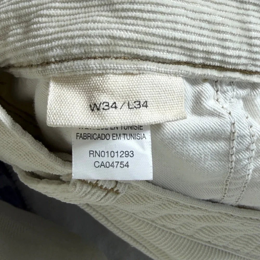 Gant By Michael Bastian Men Cargo Pants‎ Corduroy Sz 34 Utility Workwear Trouser